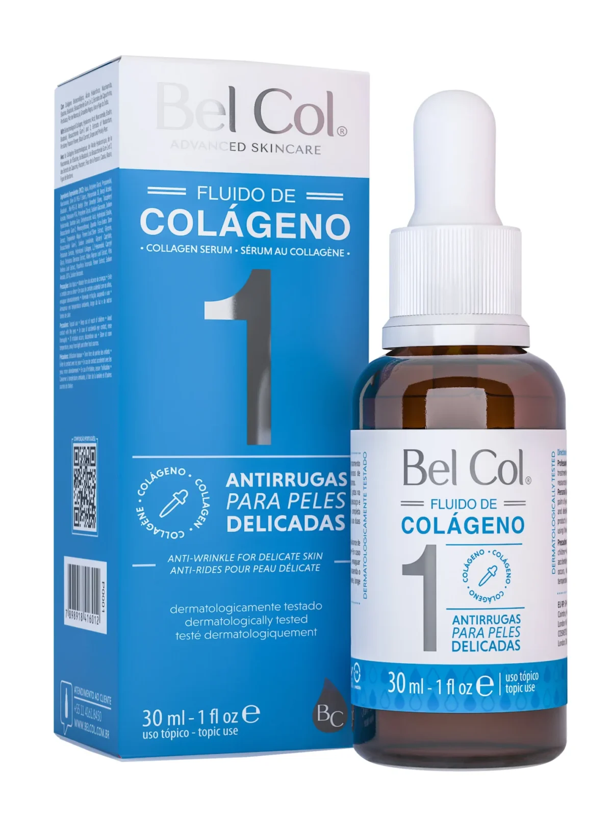 BEL COL 1 – FLUIDO DE COLÁGENO PARA PELES SENSIVEIS E DELICADAS – 30 ML