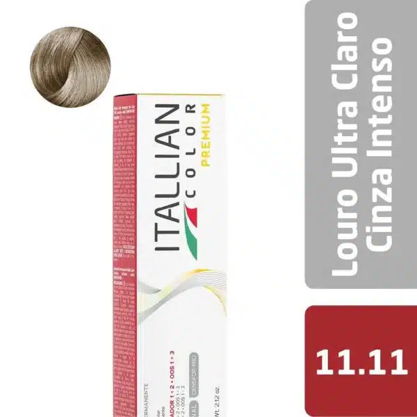 Coloração  Itallian Color Premium 60G Louro Ultraclaro Cinza Intenso 11.11