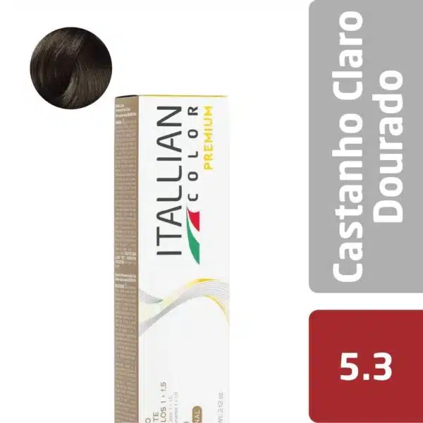 Coloração  Itallian Color Premium 60G Castanho Claro  Dourado 5.3