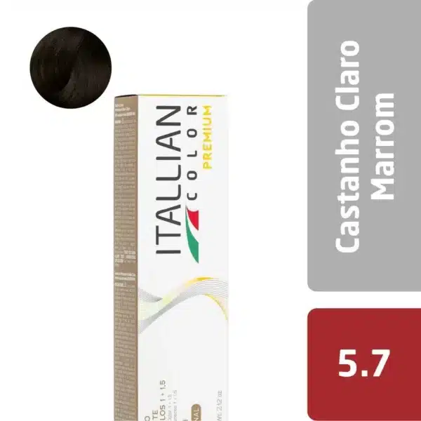 Coloração  Itallian Color Premium 60G Castanho Claro Marrom 5.7