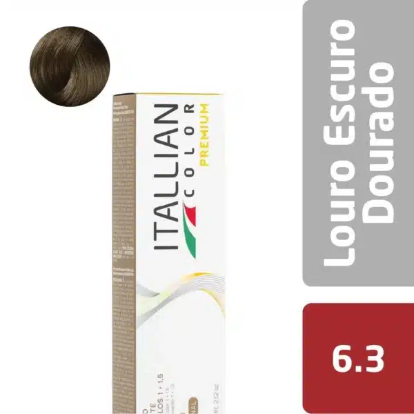 Coloração  Itallian Color Premium 60G Louro Escuro Dourado 6.3