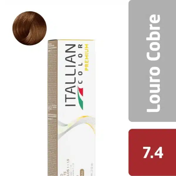 Coloração  Itallian Color Premium 60G Louro Cobre 7.4