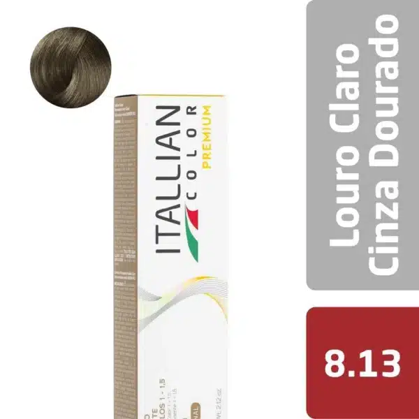 Coloração  Itallian Color Premium 60G Louro Claro Cinza Dourado 8.13